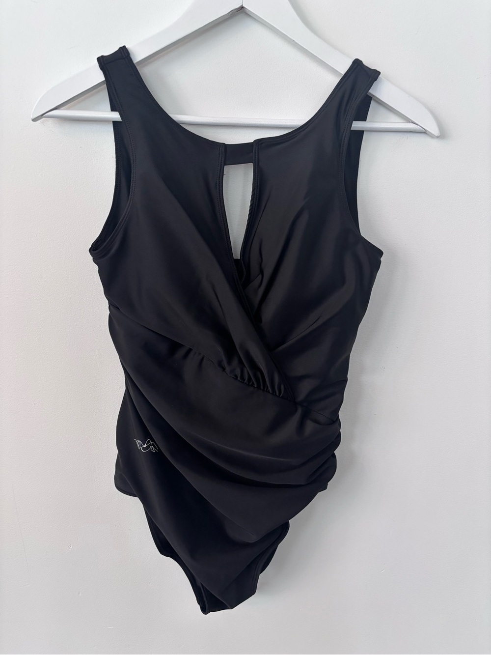 Black One-Piece Surplice Swimsuit sz small